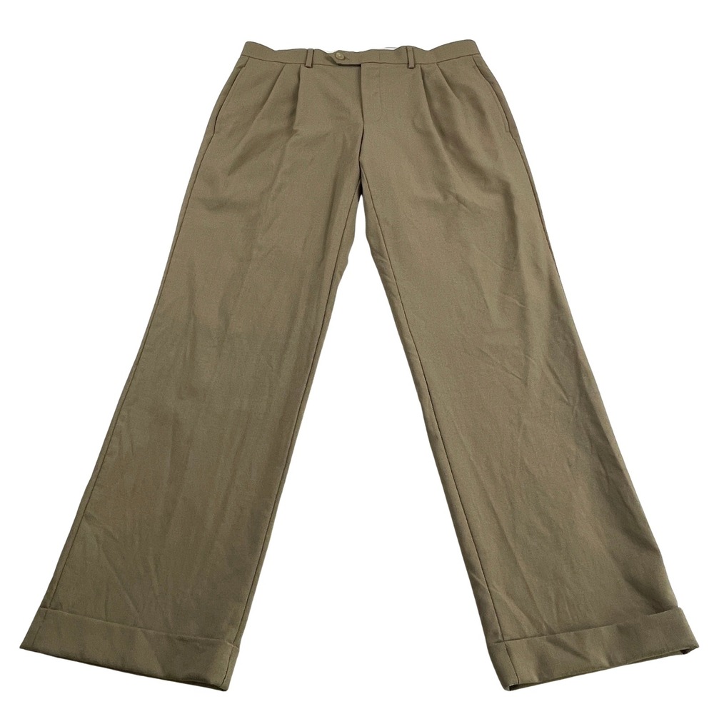 Lauren Ralph Lauren Total Comfort‎ Mens 32x30 (34x30) Tan Khaki Wool Dress Pants